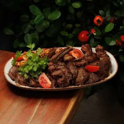 Mixed charcoal grill platter for events